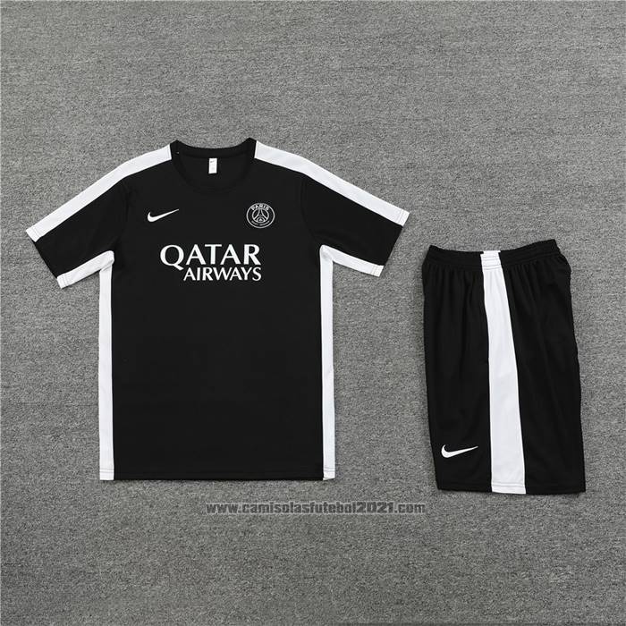 Fato de Treino Paris Saint-Germain Manga Curta 2023-2024 Preto - Calcas Curta